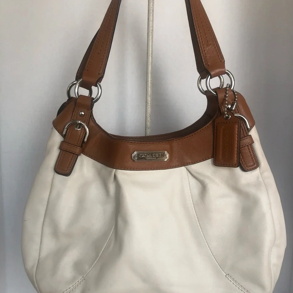 Coach F19453 White Leather Hobo Bag